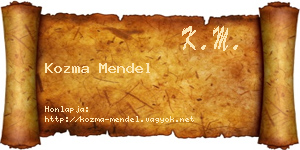 Kozma Mendel névjegykártya