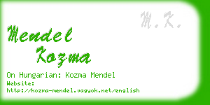 mendel kozma business card